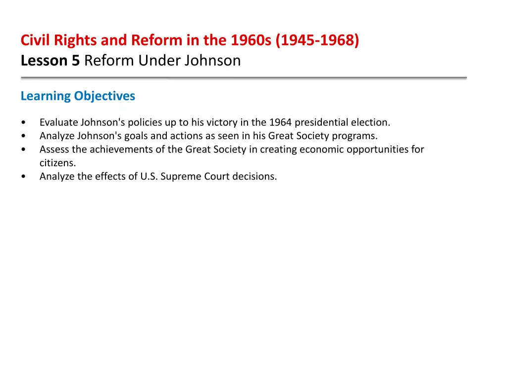 civil rights and reform in the 1960s 1945 1968 1