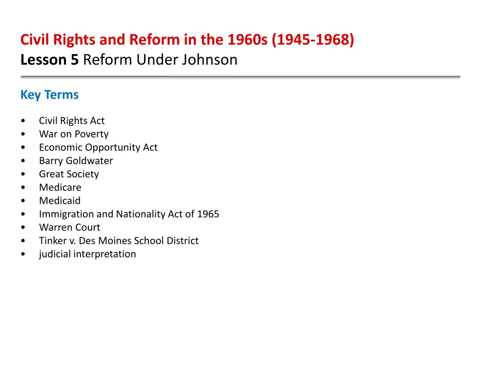 civil rights and reform in the 1960s 1945 1968 2