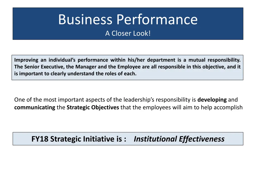 business performance a closer look