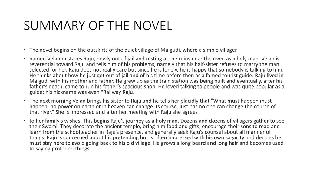 summary of the novel