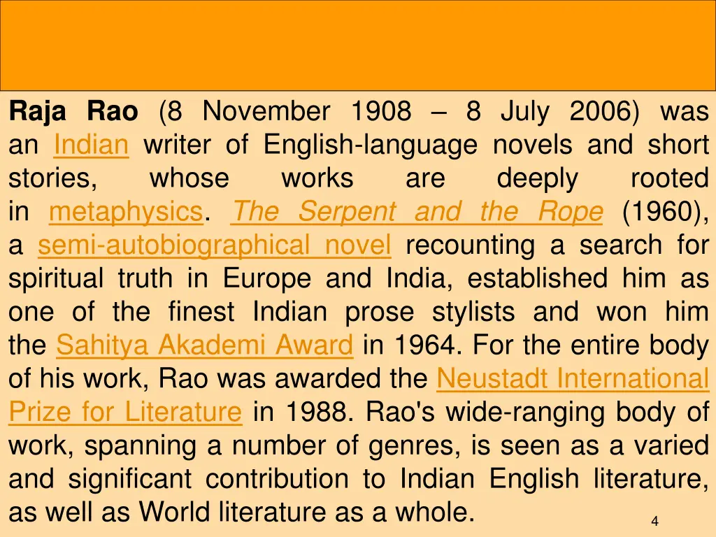 raja rao 8 november 1908 8 july 2006