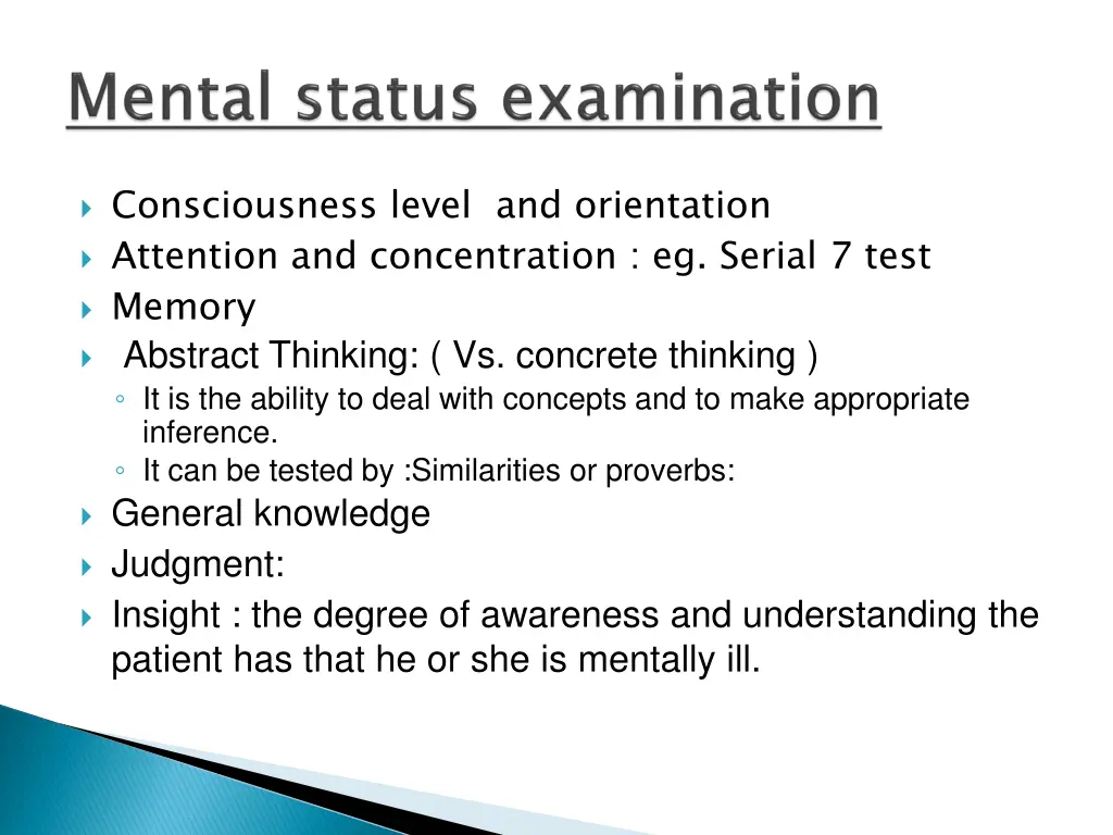 consciousness level and orientation attention