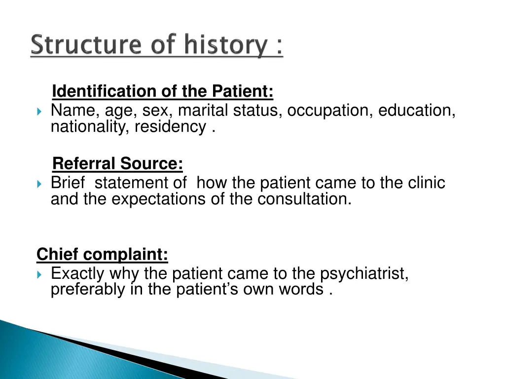 identification of the patient name