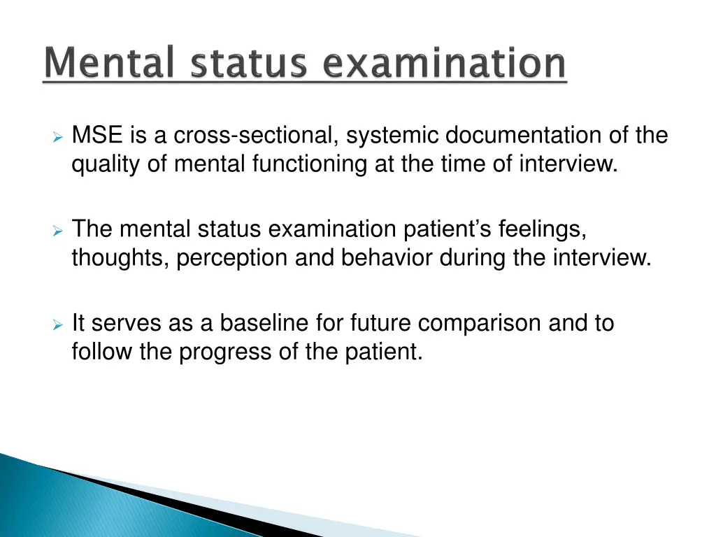 mse is a cross sectional systemic documentation