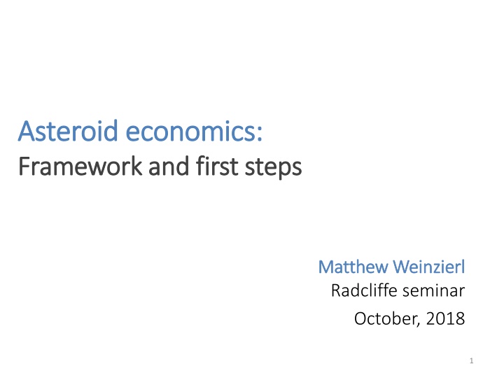 asteroid economics asteroid economics framework