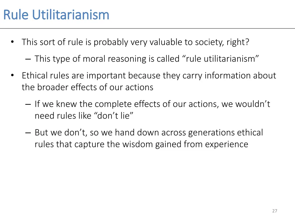 rule utilitarianism rule utilitarianism