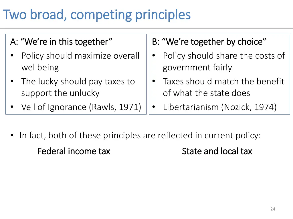 two broad competing principles two broad 1