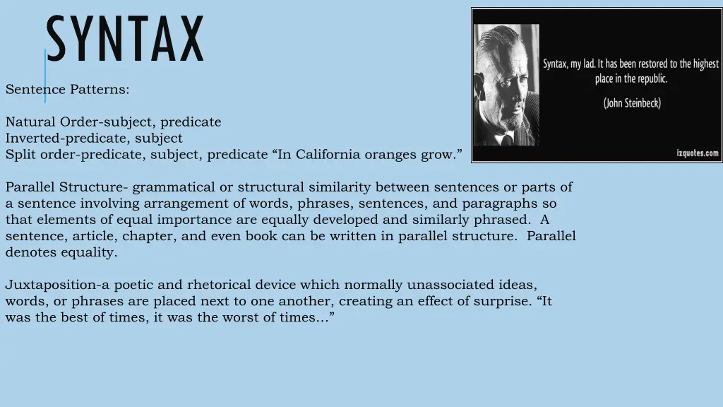 syntax sentence patterns 1