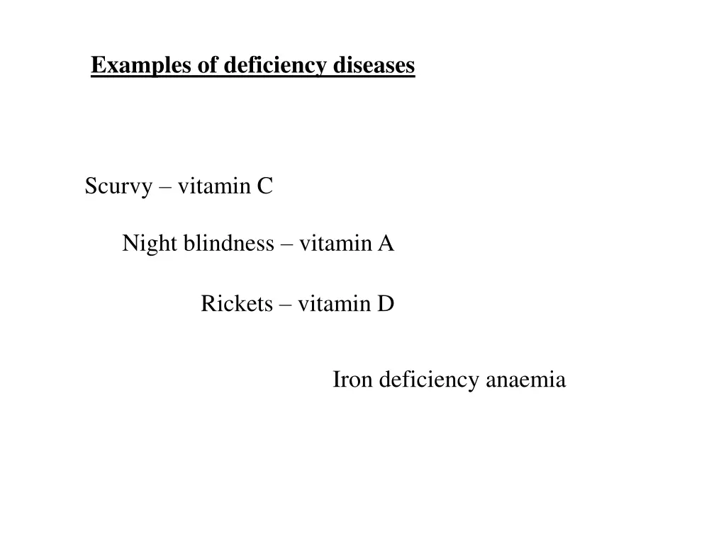 examples of deficiency diseases