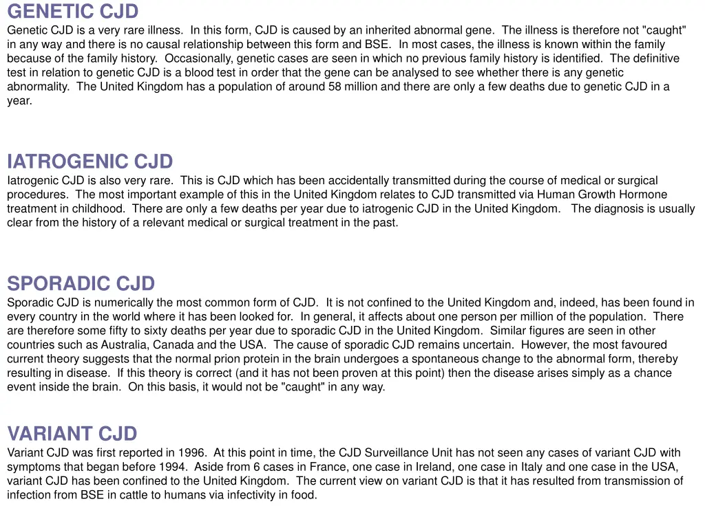 genetic cjd genetic cjd is a very rare illness