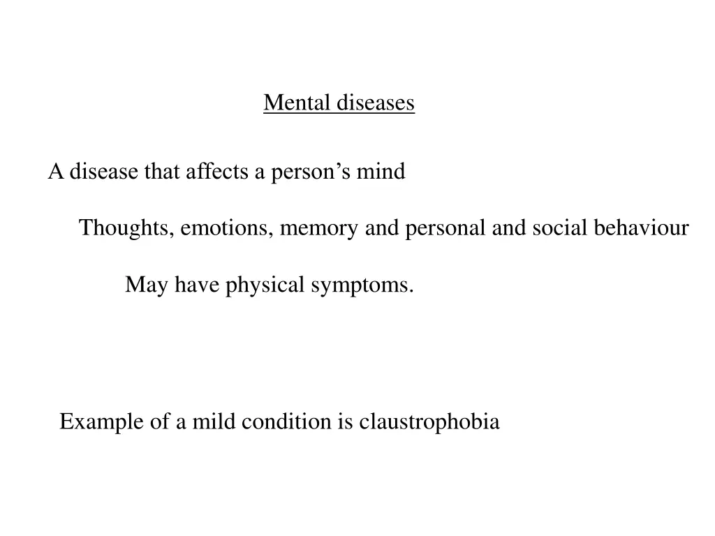 mental diseases