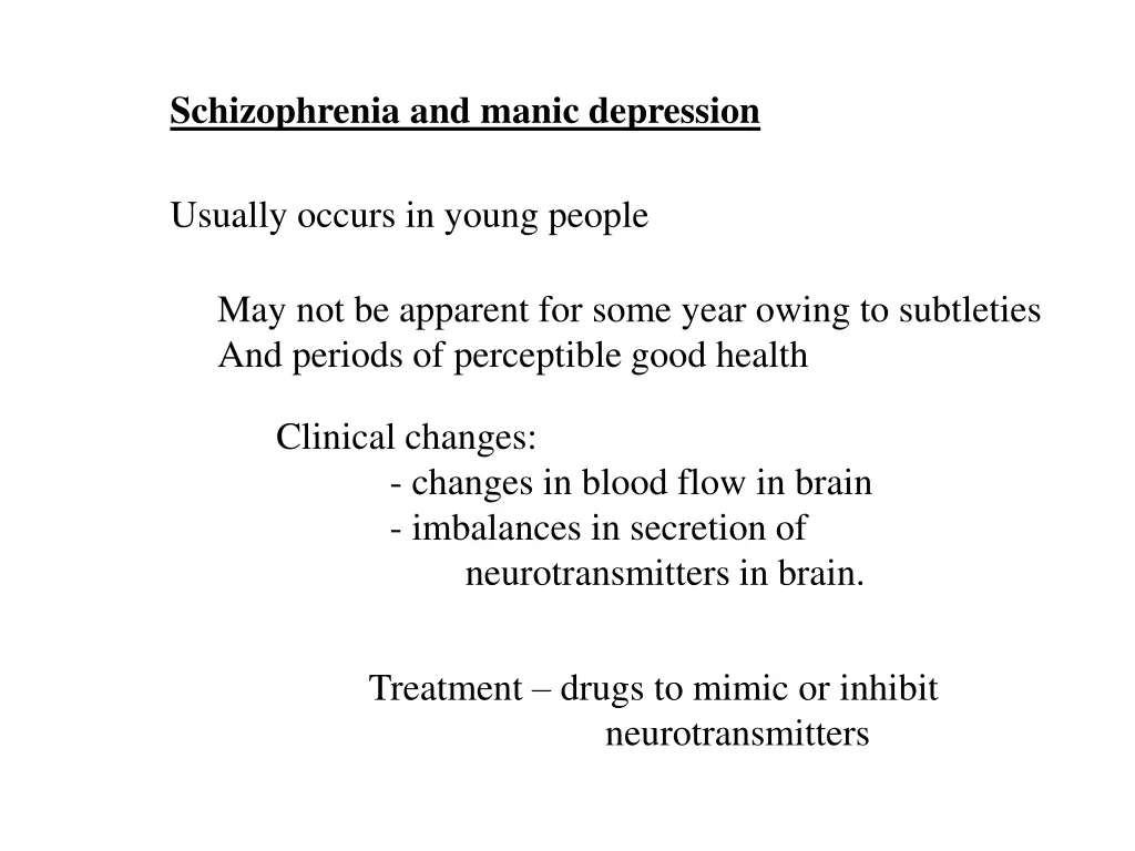 schizophrenia and manic depression