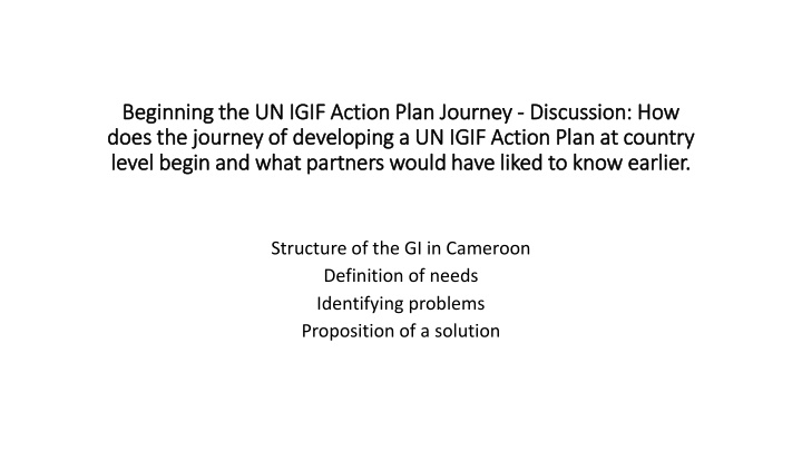 beginning the un igif action plan journey