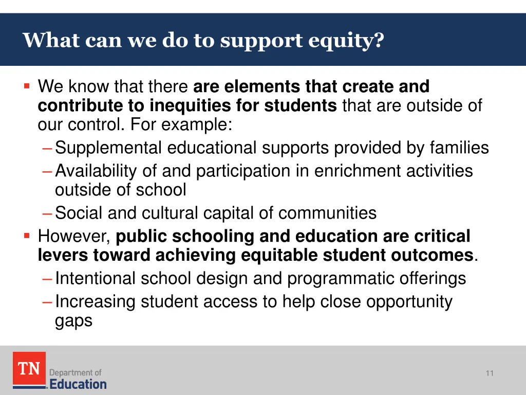 what can we do to support equity