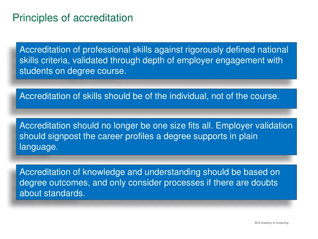 principles of accreditation