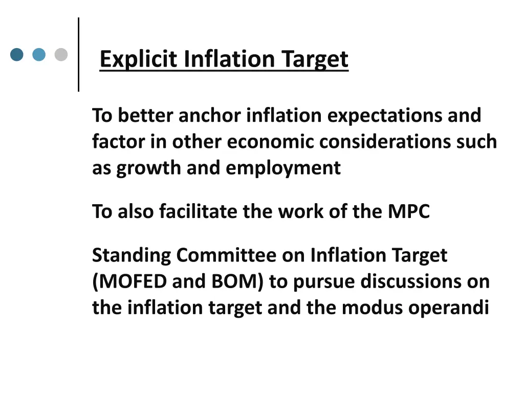 explicit inflation target