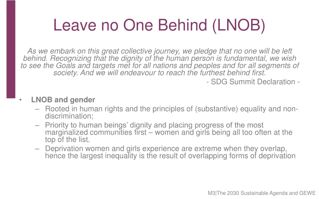 leave no one behind lnob