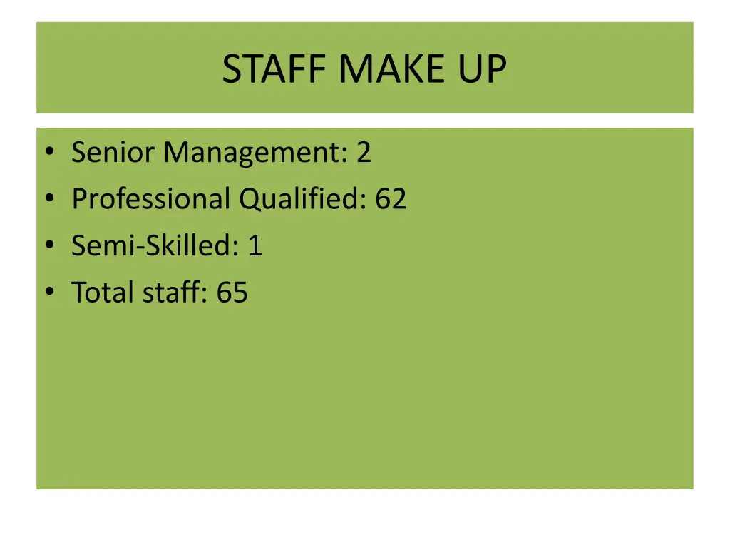 staff make up