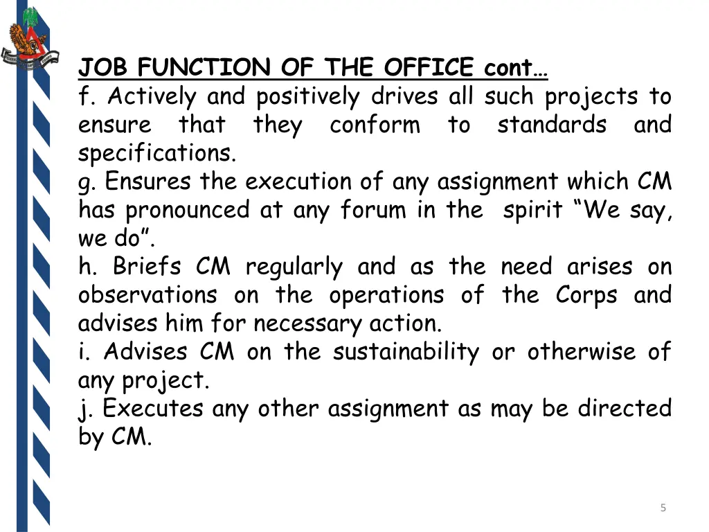 job function of the office cont f actively