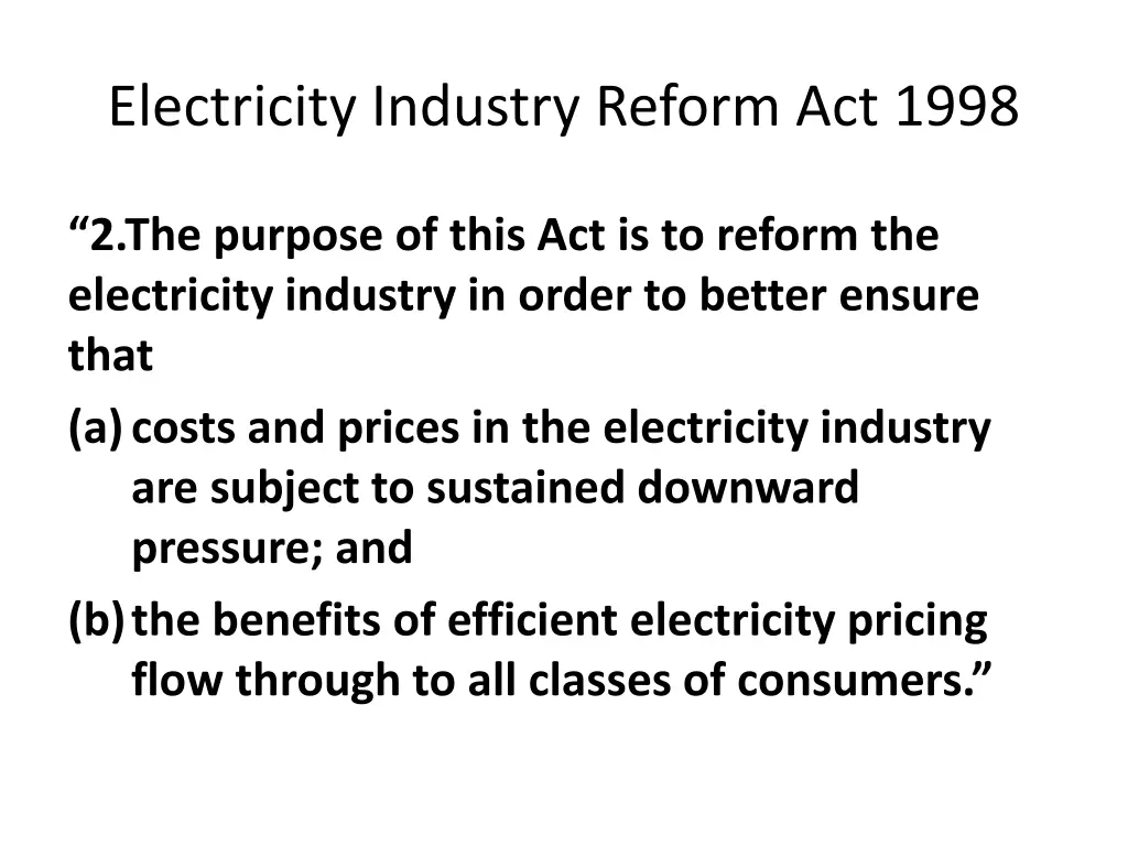 electricity industry reform act 1998