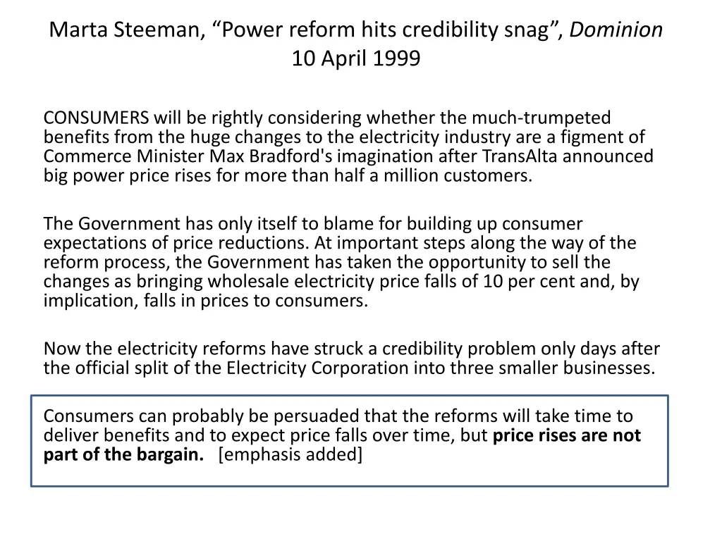 marta steeman power reform hits credibility snag