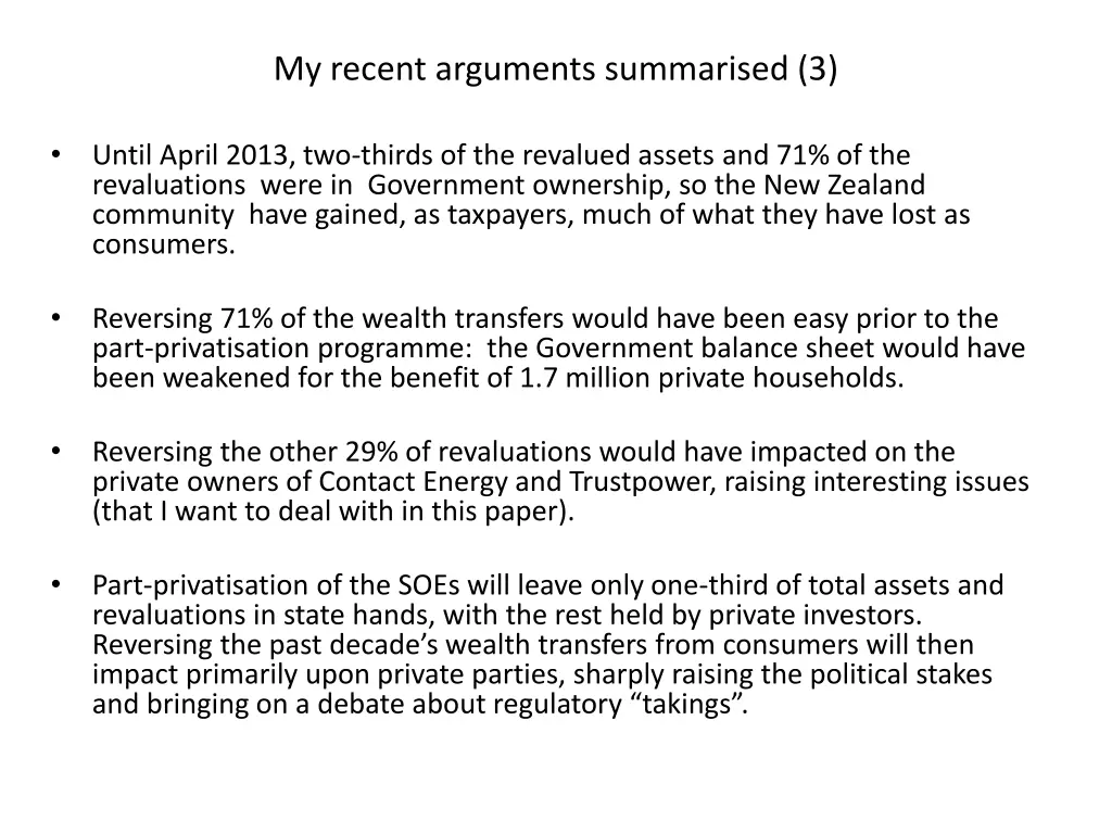 my recent arguments summarised 3