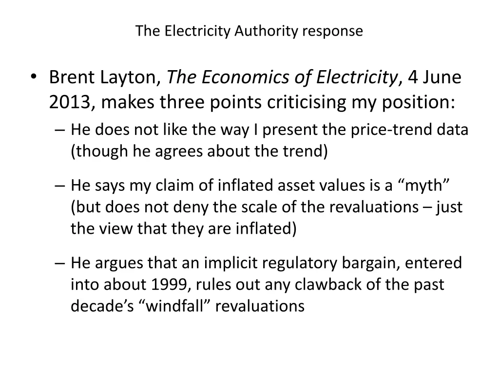 the electricity authority response