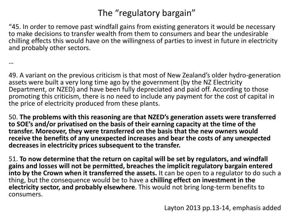 the regulatory bargain