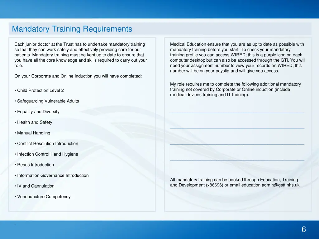 mandatory training requirements