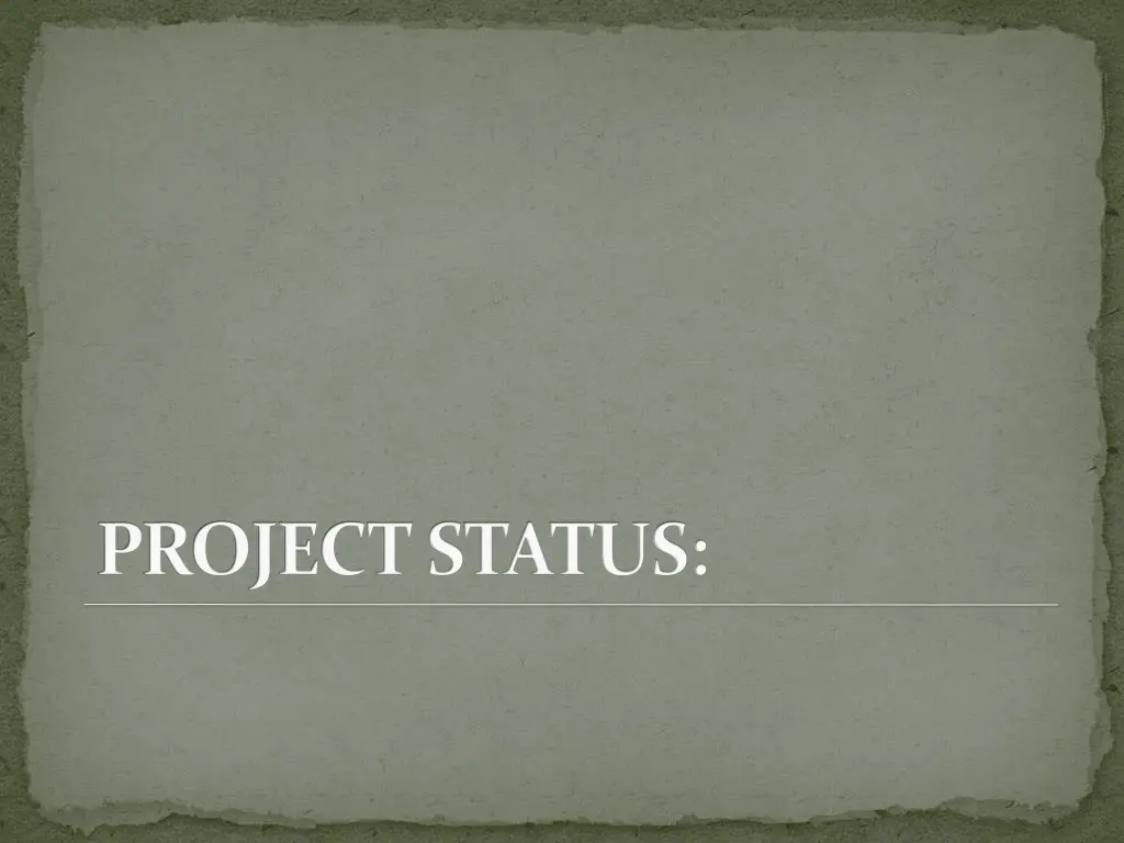 project status