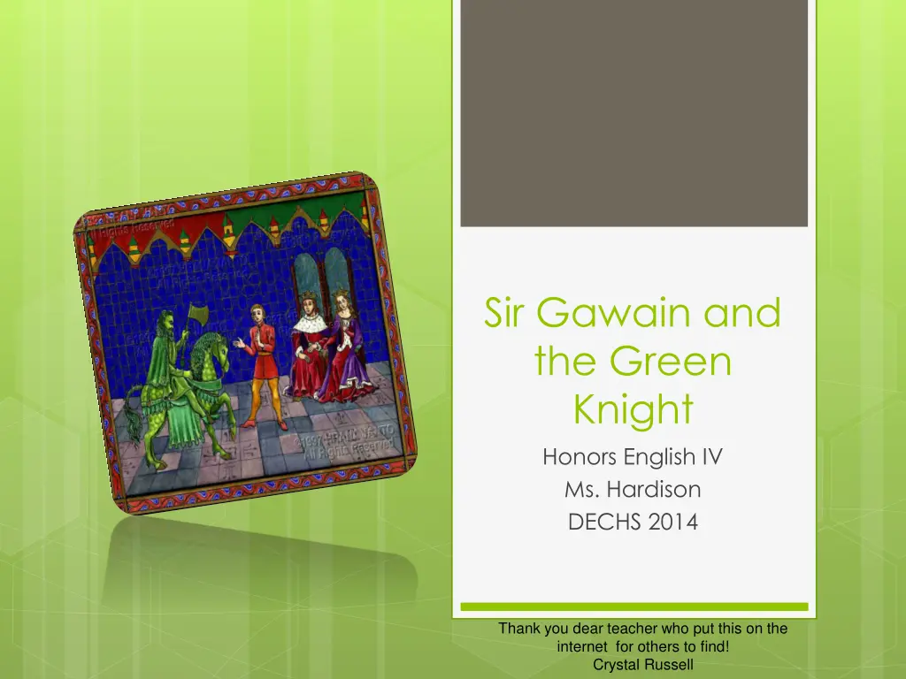 sir gawain and the green knight honors english