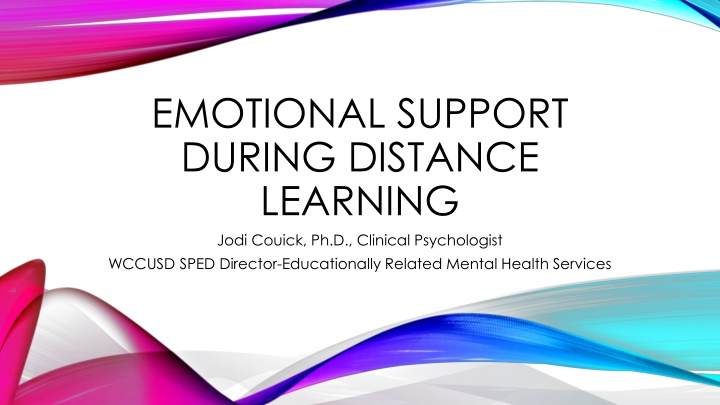 emotional support during distance learning jodi