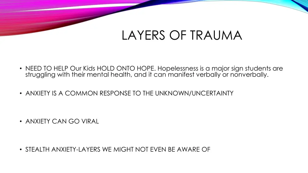 layers of trauma