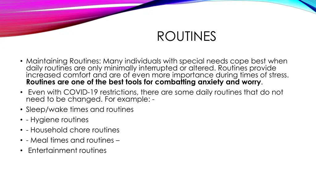 routines