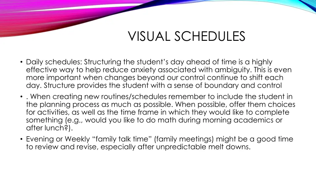 visual schedules