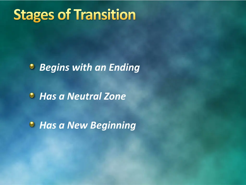 stages of transition