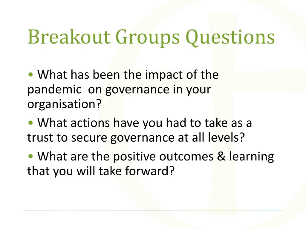 breakout groups questions