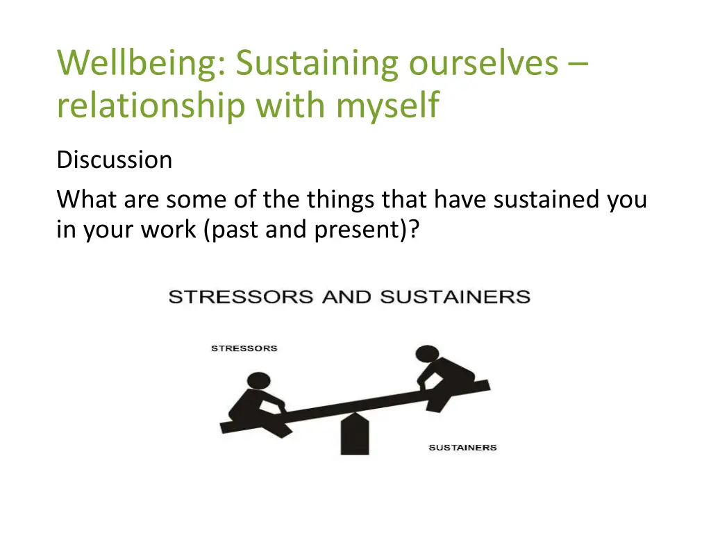 wellbeing sustaining ourselves relationship with