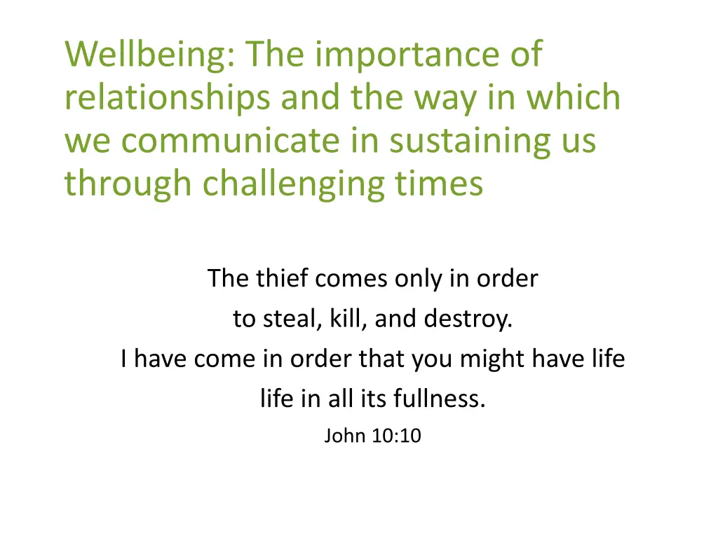 wellbeing the importance of relationships