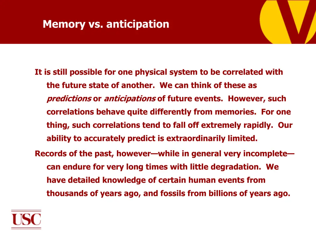 memory vs anticipation