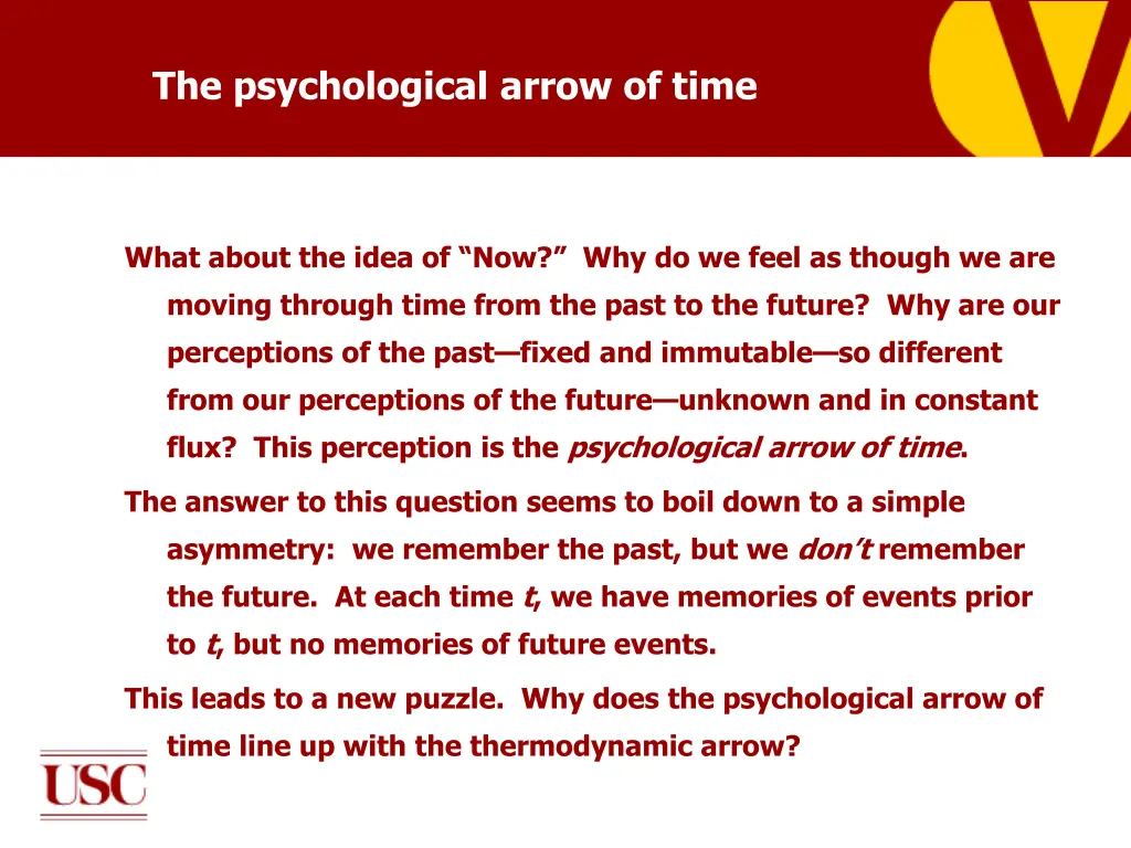 the psychological arrow of time