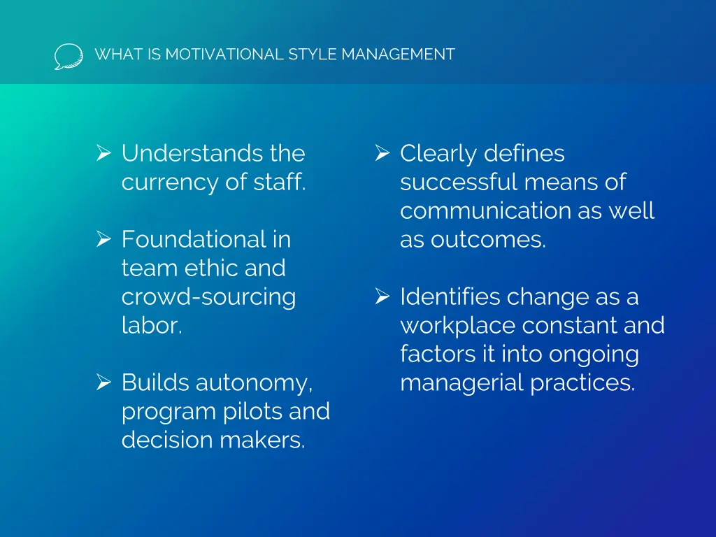 what is motivational style management