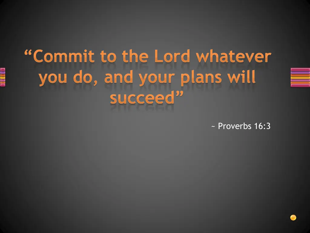 commit to the lord whatever you do and your plans