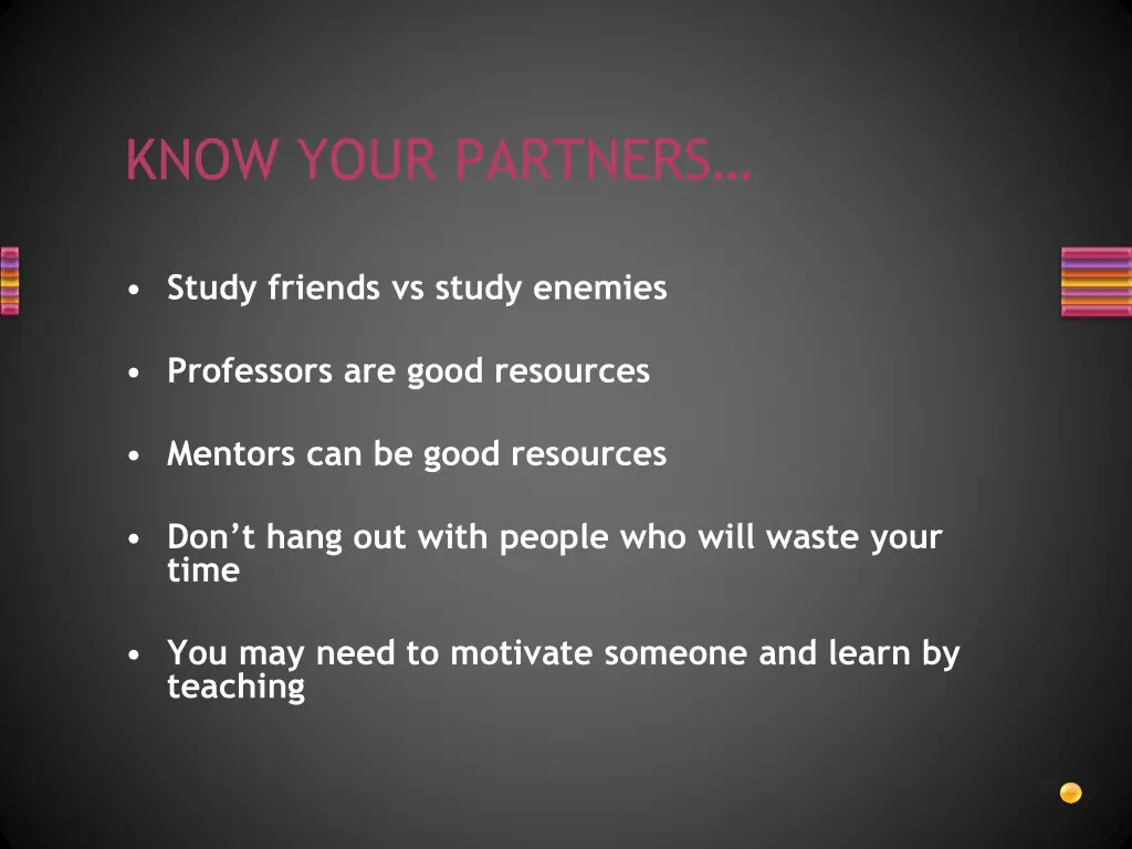 know your partners