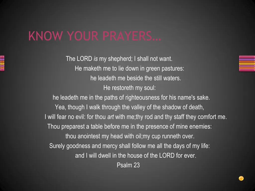 know your prayers