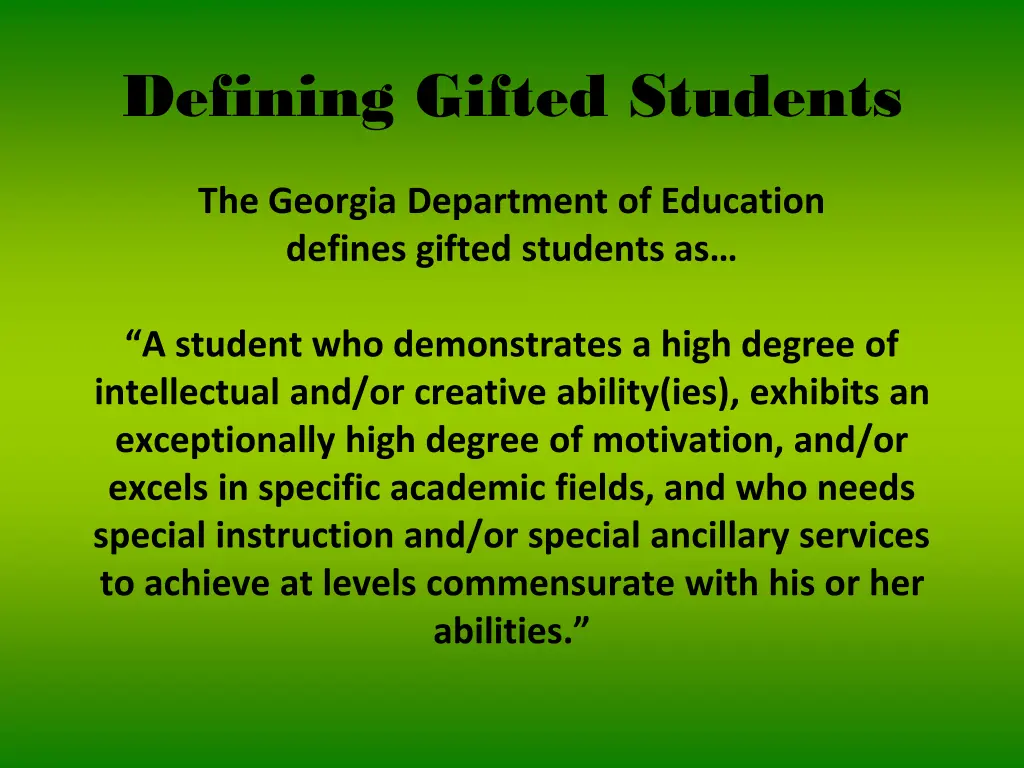 defining gifted students