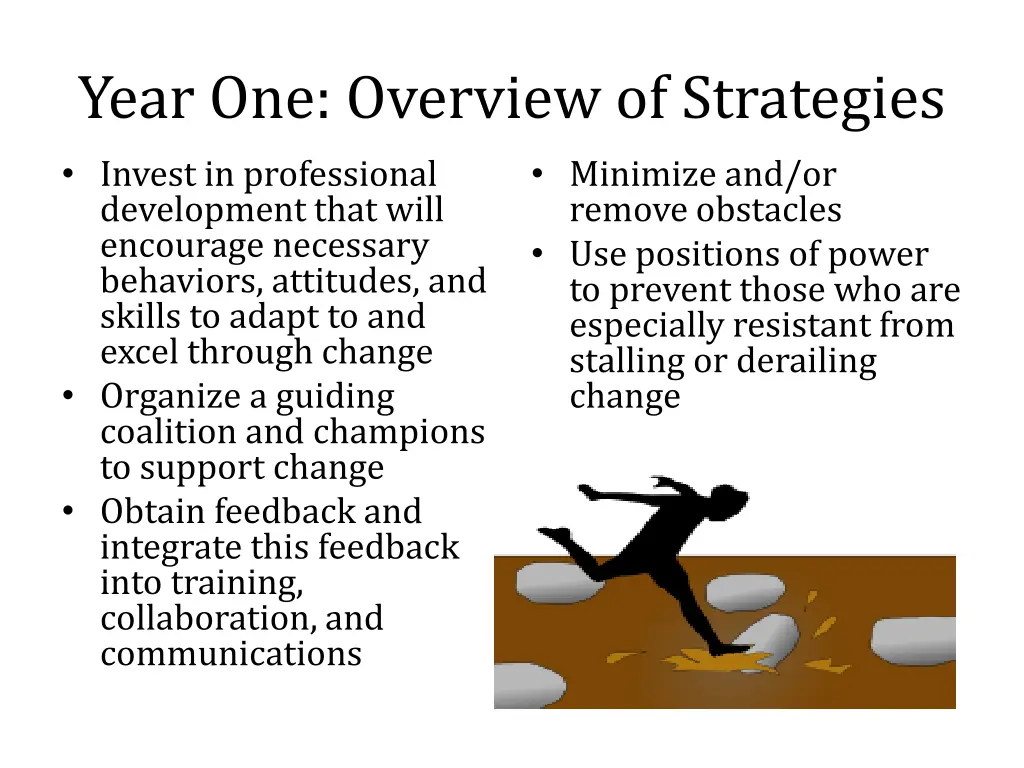 year one overview of strategies