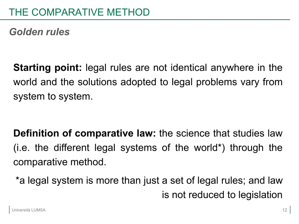 the comparative method 1