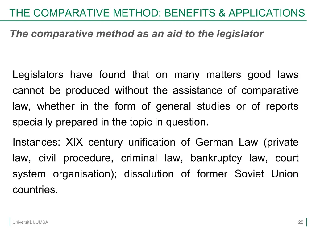 the comparative method benefits applications