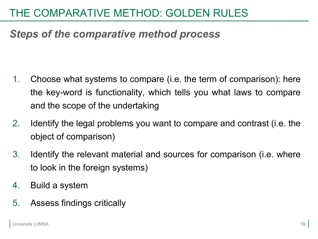 the comparative method golden rules 3